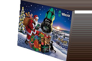 This year, Wera’s iconic Advent calendar contains a complete screwdriving workshop for 17 different screw profiles which can be stowed in a compact textile box.