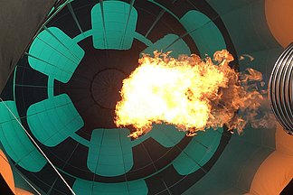 With the hot air balloon, Wera’s brand awareness fires up in an unusual way. Here is a view from the basket into the interior of the &quot;screwdriver&quot;.