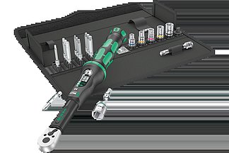 With the new Click-Torque tool set from Wera, the user has the torque wrench and the associated sockets and bits at their fingertips.