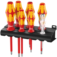 160 i/165 i/7 Rack Screwdriver set Kraftform Plus Series 100, single-pole phase tester and rack, 7 pieces
