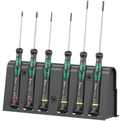 2035/6 A Screwdriver set and rack for electronic applications, 6 pieces