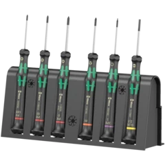 2050/6 Screwdriver set and rack for electronic applications, 6 pieces