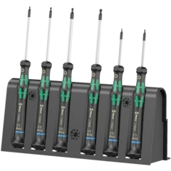 2052/6 Hexagon screwdriver set and rack for electronic applications, 6 pieces