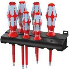 3165 i/6 Screwdriver set, stainless and rack, 6 pieces