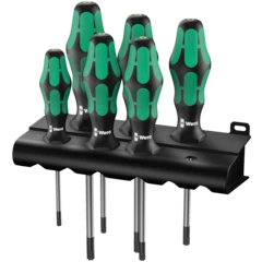 367/6 TORX® HF Kraftform Plus Screwdriver set with holding function and rack, 6 pieces