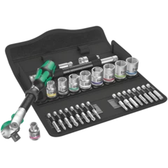 8100 SB 6 Zyklop Speed Ratchet Set, 3/8" drive, metric, 29 pieces