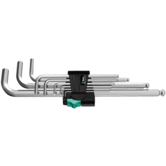 950/9 Hex-Plus 1 L-key set, metric, chrome-plated, 9 pieces