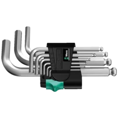 950/9 Hex-Plus 3 L-key set, metric, chrome-plated, 9 pieces