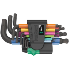 950/9 Hex-Plus Multicolour 2 L-key set, metric, BlackLaser, 9 pieces