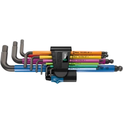 950/9 Hex-Plus Multicolour HF 1 L-key set, metric, BlackLaser, with holding function, 9 pieces