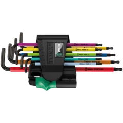 967/9 TX BO Multicolour 1 L-key set for tamper-proof TORX® screws, BlackLaser, 9 pieces